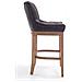 Sgabello Cucina Chesterfield in Legno Lakewood Antico-ChiaroI Sgabello Alto Vintage in Vera Pelle I Sgabello Bar Design in Legno H 74 CM Marrone - Foto miniatura 3