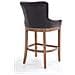 Sgabello Cucina Chesterfield in Legno Lakewood Antico-ChiaroI Sgabello Alto Vintage in Vera Pelle I Sgabello Bar Design in Legno H 74 CM Marrone - Foto miniatura 4