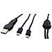 Cavo Ricarica Dual Turbo USB con 3 uscite USB da 4 Metro Colore Nero/Blu - Foto miniatura 4