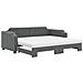 Divano Letto Estraibile Materassi Grigio Scuro 100x200 Tessuto - Foto miniatura 1