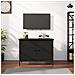 Mobile Porta Tv Con Ante Nero 60x35x45 Cm In Legno Multistrato - Foto miniatura 1
