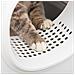 Lettiera per Gatti Apribile in PP con Paletta e Coperchio Inclusi Dimensioni 55x40x39 cm Bianco e Grigio - Foto miniatura 6
