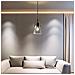 Lampadario A Sospensione Paralume In Metallo E Vetro Porta Lampadina E27 Moderno - Foto miniatura 2