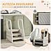 Sgabello per Bambini 2-5 Anni a 3 Gradini in HDPE, 43x42x65.5 cm, Grigio e Bianco Crema - Foto miniatura 5