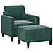 Poltroncina Con Poggiapiedi Verde Scuro 60 Cm In Velluto - Foto miniatura 3