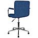 Sedia Da Ufficio Girevole Blu In Tessuto - Foto miniatura 4