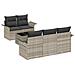 Set da Giardino 6 Pezzi con Cuscini Grigio Chiaro in Rattan Sintetico,  Divano da Giardino 2 Posti con Ripostiglio e Cuscini Grigio Chiaro in Rattan Sintetico - Foto miniatura 1