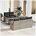 Set da Giardino 6 Pezzi con Cuscini Grigio Chiaro in Rattan Sintetico,  Divano da Giardino 2 Posti con Ripostiglio e Cuscini Grigio Chiaro in Rattan Sintetico - Foto miniatura 2