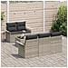 Set da Giardino 6 Pezzi con Cuscini Grigio Chiaro in Rattan Sintetico,  Divano da Giardino 2 Posti con Ripostiglio e Cuscini Grigio Chiaro in Rattan Sintetico - Foto miniatura 3