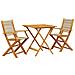 Set da Bistrot 3pz Beige in Polipropilene e Legno Massello - Foto miniatura 1