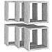Lusso Casadino -  Mensole Parete A Cubo 6 Pz Grigio Cemento 30x15x30 Cm - Foto miniatura 4