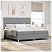 Letto a molle con materasso Grigio chiaro 200 x 200 cm Tessuto - Foto miniatura 2