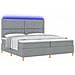 Letto a molle con materasso Grigio chiaro 200 x 200 cm Tessuto - Foto miniatura 3