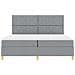 Letto a molle con materasso Grigio chiaro 200 x 200 cm Tessuto - Foto miniatura 8