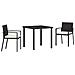 Set da Pranzo per Giardino 3 pcs Nero Poly Rattan - Foto miniatura 1