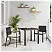 Set da Pranzo per Giardino 3 pcs Nero Poly Rattan - Foto miniatura 2