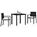 Set da Pranzo per Giardino 3 pcs Nero Poly Rattan - Foto miniatura 3