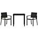 Set da Pranzo per Giardino 3 pcs Nero Poly Rattan - Foto miniatura 7