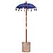 Parasol con Base Blu, Marrone 250 cm Cotone, Legno - Foto miniatura 1