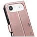 Custodia A Portafoglio Per Iphone Air Premium Design Fiori Farfalla, Rosa Champagne - Foto miniatura 3