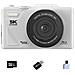 Fotocamera Digitale Bianca 5k Con Scheda Da 32gb, Adattatore Type-c E Lettore Usb - Foto miniatura 1