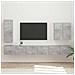 Set di Mobiletto da TV a Parete 6 pcs Grigio cemento - Foto miniatura 2
