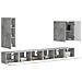 Set di Mobiletto da TV a Parete 6 pcs Grigio cemento - Foto miniatura 3