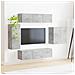 Set di Mobiletto da TV a Parete 6 pcs Grigio cemento - Foto miniatura 4