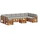Set divani con cuscino 11 pcs Grigio Naturale e Chiaro - Foto miniatura 3