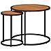 Set di Tavolini da Caffè 2 pcs Naturale e Nero 55 x 55 x 45 cm - Foto miniatura 1