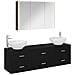 Set di mobili per il bagno 4 pcs Rovere Nero - Foto miniatura 1