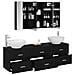 Set di mobili per il bagno 4 pcs Rovere Nero - Foto miniatura 3
