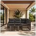 Set Divano da Giardino 5 pz Grigio e Grigio Scuro polyrattan - Foto miniatura 5