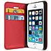 Custodia A Libro In Vera Pelle Serie First Class Per Apple Iphone 5 E 5s - Rossa - Foto miniatura 6