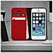Custodia A Libro In Vera Pelle Serie First Class Per Apple Iphone 5 E 5s - Rossa - Foto miniatura 15