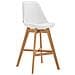 Sgabello Design Tulip Cannes in Similpelle I Sgabello Bar in Legno di Quercia I Sedia Cucina con Poggiapiedi E Schienale Bianco Natura - Foto miniatura 1