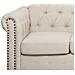 Divano 3 Posti In Tessuto Beige Gambe Dritte Chesterfield - Foto miniatura 10