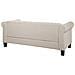 Divano 3 Posti In Tessuto Beige Gambe Dritte Chesterfield - Foto miniatura 3