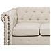 Divano 3 Posti In Tessuto Beige Gambe Dritte Chesterfield - Foto miniatura 8