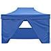Gazebo Professionale Pieghevole Con 4 Pareti 3x4m Acciaio Blu - Foto miniatura 5