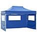 Gazebo Professionale Pieghevole Con 4 Pareti 3x4m Acciaio Blu - Foto miniatura 6