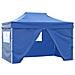 Gazebo Professionale Pieghevole Con 4 Pareti 3x4m Acciaio Blu - Foto miniatura 1