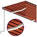 Tenda Da Sole Parasole Sensore Vento Led 3x2,5m Arancio Marrone - Foto miniatura 9