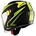 Jet Moto Casco Scooter Visiera Doppia Certificato Ece22-05 Nero Opaco Fluo S - Foto miniatura 9