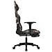 Sedia da Gaming Massaggi Poggiapiedi Nero e Mimetico in Tessuto - Foto miniatura 2