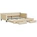 Divano Letto Estraibile Con Cassetti Crema 100x200cm In Tessuto - Foto miniatura 2