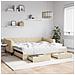 Divano Letto Estraibile Con Cassetti Crema 100x200cm In Tessuto - Foto miniatura 1