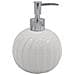 Trade Shop - Dispenser Porta Sapone Liquido Sferico Ceramica Rigata Bianco Arredo Bagno 79957 - Foto miniatura 1