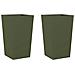 Fioriere da Giardino 2 pz Verde Oliva 45x45x75 cm in Acciaio - Foto miniatura 1