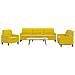 Set Di Divani 3 Pz Con Cuscini Giallo In Velluto - Foto miniatura 8